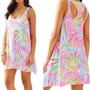 Lilly Pulitzer Monterey Tank Dress Shellebrate Pink Shell Print SIZE SMALL